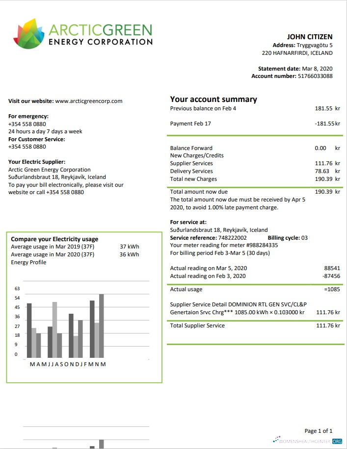 download download Iceland Arctic Green Energy Corporation electricity utility bill